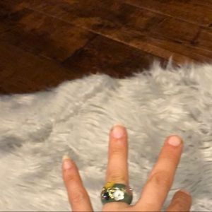 Beautiful 14k gold Jade Ring size 7